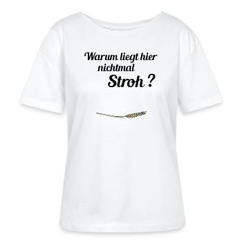 Pas de paille - T-shirt bio à col rond SERENA Stanley/Stella Femme - blanc - Devant - Anna (173cm)