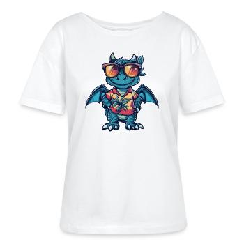 Dragon Comic Holiday - T-shirt bio à col rond SERENA Stanley/Stella Femme - blanc - Devant - Anna (173cm)