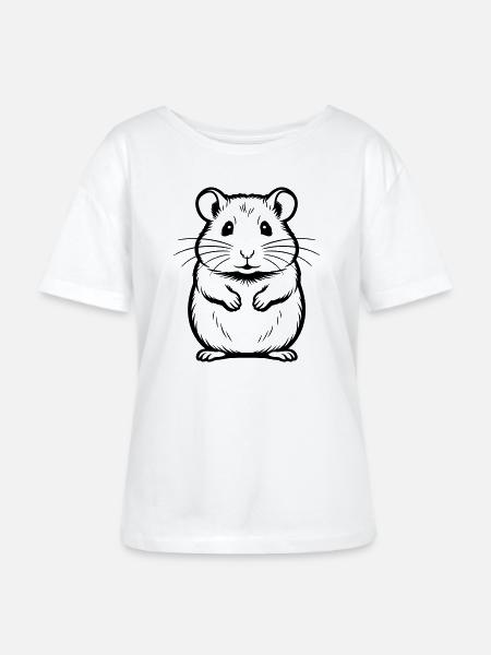 Hamster - Stanley/Stella Relaxed Rundhals Frauen Bio-T-Shirt SERENA - Weiß