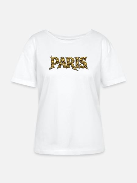 PARIS Schädel-Schrift - Stanley/Stella Relaxed Rundhals Frauen Bio-T-Shirt SERENA - Weiß
