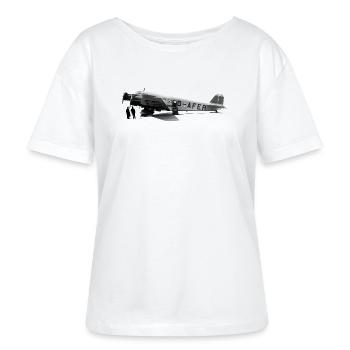 Junkers Ju 52 "Tante Ju" Flugzeug - Stanley/Stella Relaxed Rundhals Frauen Bio-T-Shirt SERENA - Weiß - Vorne - Anna (173cm)