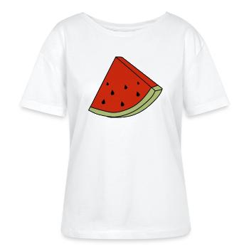 Melone melon summer - Stanley/Stella Relaxed Rundhals Frauen Bio-T-Shirt SERENA - Weiß - Vorne - Anna (173cm)
