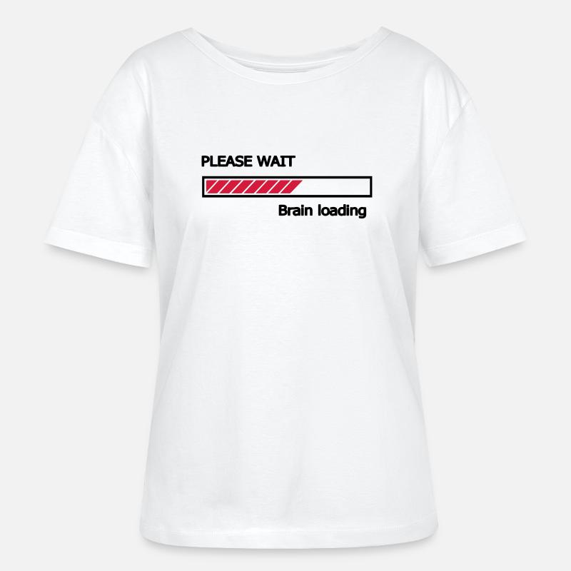 Please wait Brain loading Ladebalken Loading Bar - Stanley/Stella Relaxed Rundhals Frauen Bio-T-Shirt SERENA - Weiß