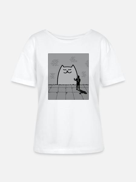 Schläfrige Katze - Stanley/Stella Relaxed Rundhals Frauen Bio-T-Shirt SERENA - Weiß