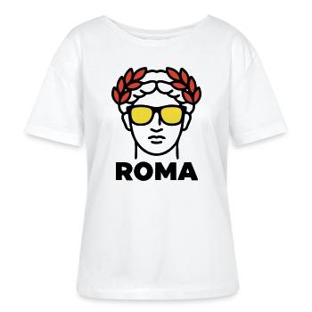 Rom Statue Sonnenbrille Italien Urlaub - Stanley/Stella Relaxed Rundhals Frauen Bio-T-Shirt SERENA - Weiß - Vorne - Anna (173cm)