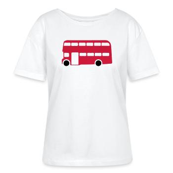Englisch Englisch-Bus 1 - Stanley/Stella Relaxed Rundhals Frauen Bio-T-Shirt SERENA - Weiß - Vorne - Anna (173cm)