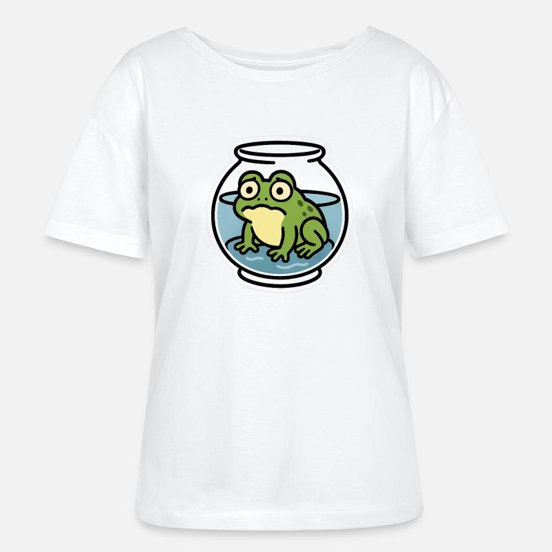 Frosch in der Schüssel - Stanley/Stella Relaxed Rundhals Frauen Bio-T-Shirt SERENA - Weiß