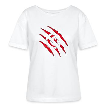 Tunisia Football Fan Shirt World Cup Gift - Stanley/Stella SERENA Relaxed Women’s Organic Round Neck T-shirt - white - Front - Anna (173cm)