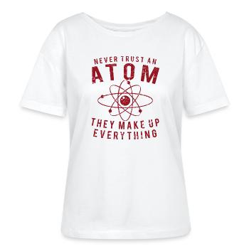 Atom - Stanley/Stella Relaxed Rundhals Frauen Bio-T-Shirt SERENA - Weiß - Vorne - Anna (173cm)