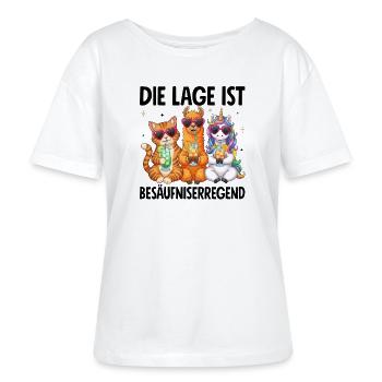 La situation est l’ivresse - T-shirt bio à col rond SERENA Stanley/Stella Femme - blanc - Devant - Anna (173cm)