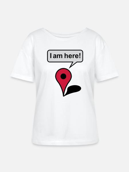 I am here! Google Maps - Stanley/Stella Relaxed Rundhals Frauen Bio-T-Shirt SERENA - Weiß