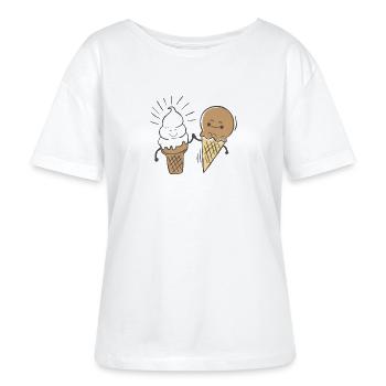 Beste Freunde - Eis - Stanley/Stella Relaxed Rundhals Frauen Bio-T-Shirt SERENA - Weiß - Vorne - Anna (173cm)