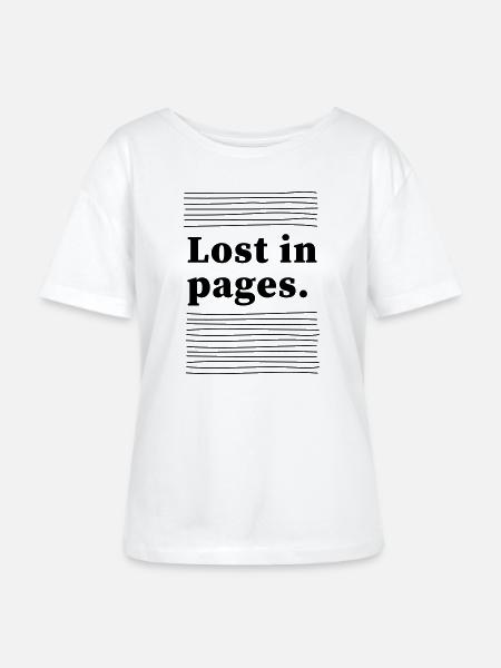 Lost in pages - Stanley/Stella Relaxed Rundhals Frauen Bio-T-Shirt SERENA - Weiß