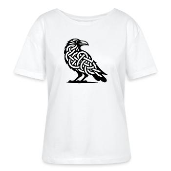 Corbeaux sauvages oiseau Celtique Tatouage Noeud Style - T-shirt bio à col rond SERENA Stanley/Stella Femme - blanc - Devant - Anna (173cm)