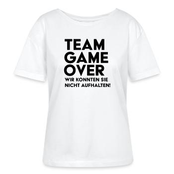 Braut Support JGA Team Game Over - Stanley/Stella Relaxed Rundhals Frauen Bio-T-Shirt SERENA - Weiß - Vorne - Anna (173cm)