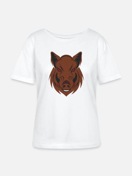 Brauner Kopf - Stanley/Stella Relaxed Rundhals Frauen Bio-T-Shirt SERENA - Weiß