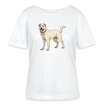 Kangal Hund - Stanley/Stella Relaxed Rundhals Frauen Bio-T-Shirt SERENA - Weiß - Vorne - Anna (173cm)