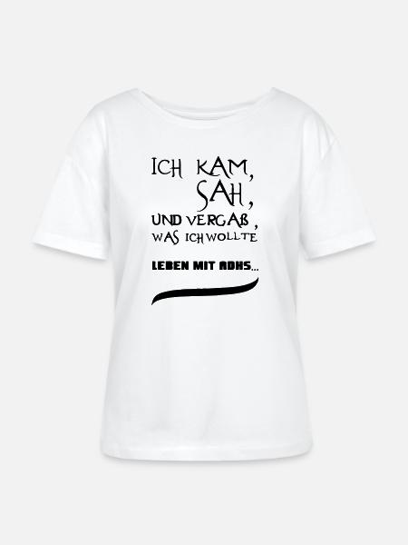 Leben mit ADHS Geschenk - Stanley/Stella Relaxed Rundhals Frauen Bio-T-Shirt SERENA - Weiß