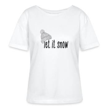 Let it Snow - Schnee / Winter T-Shirt - Stanley/Stella Relaxed Rundhals Frauen Bio-T-Shirt SERENA - Weiß - Vorne - Anna (173cm)
