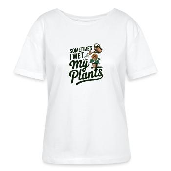 Manchmal mache ich meine Pflanzen nass - Stanley/Stella Relaxed Rundhals Frauen Bio-T-Shirt SERENA - Weiß - Vorne - Anna (173cm)