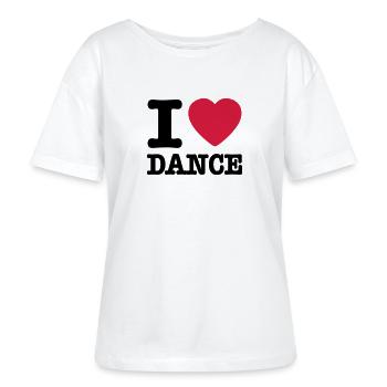 I love dance / I heart dance - Stanley/Stella Relaxed vrouwen bio-T-shirt met ronde hals SERENA - wit - Voor - Anna (173cm)