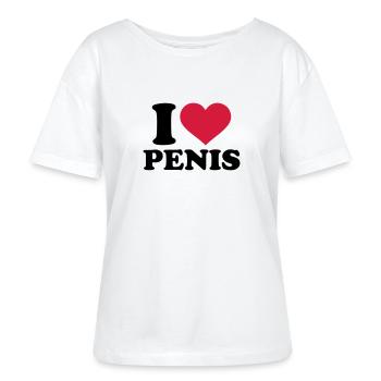 I love Penis - T-shirt bio à col rond SERENA Stanley/Stella Femme - blanc - Devant - Anna (173cm)