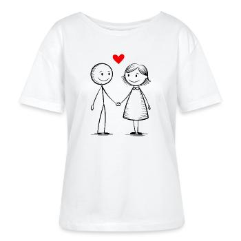 Couple amoureux - T-shirt bio à col rond SERENA Stanley/Stella Femme - blanc - Devant - Anna (173cm)