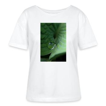 Blattgrün Tropentau - Stanley/Stella Relaxed Rundhals Frauen Bio-T-Shirt SERENA - Weiß - Vorne - Anna (173cm)