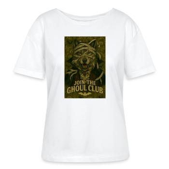 Ghoul Club Dog with Bandages - Stanley/Stella SERENA Relaxed Women’s Organic Round Neck T-shirt - white - Front - Anna (173cm)