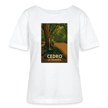 Cedro La Gomera - Stanley/Stella Relaxed Rundhals Frauen Bio-T-Shirt SERENA - Weiß - Vorne - Anna (173cm)