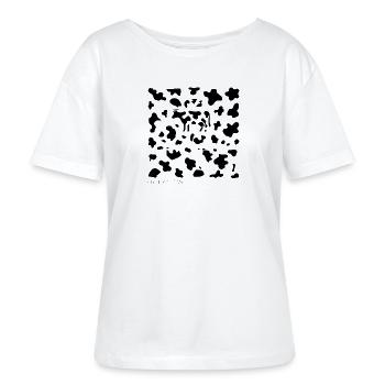 Holy Cow Kuhmuster lustig Karneval Fasching Kostüm - Stanley/Stella Relaxed Rundhals Frauen Bio-T-Shirt SERENA - Weiß - Vorne - Anna (173cm)
