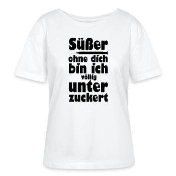 Süßer, Liebe, Paar, verliebt, lustig, Geschenk - Stanley/Stella Relaxed Rundhals Frauen Bio-T-Shirt SERENA - Weiß - Vorne - Anna (173cm)