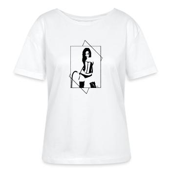 whip mistress - T-shirt bio à col rond SERENA Stanley/Stella Femme - blanc - Devant - Anna (173cm)
