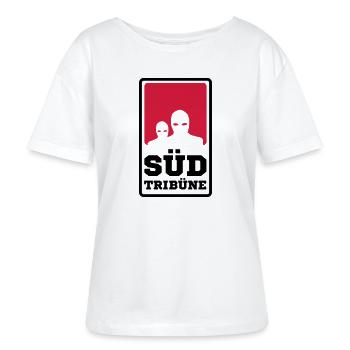 Süd Tribüne - Stanley/Stella Relaxed Rundhals Frauen Bio-T-Shirt SERENA - Weiß - Vorne - Anna (173cm)
