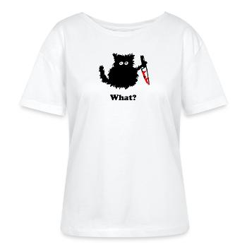 Mord Kätzchen Aufkleber - Stanley/Stella Relaxed Rundhals Frauen Bio-T-Shirt SERENA - Weiß - Vorne - Anna (173cm)