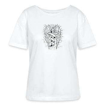 cross - Stanley/Stella SERENA Relaxed Women’s Organic Round Neck T-shirt - white - Front - Anna (173cm)