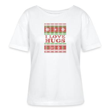 Christmas ch love hugs CHRISTMAS SWEATER - Stanley/Stella SERENA Relaxed Women’s Organic Round Neck T-shirt - white - Front - Anna (173cm)