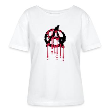Logo anarchy blood drop - Stanley/Stella SERENA Relaxed Women’s Organic Round Neck T-shirt - white - Front - Anna (173cm)
