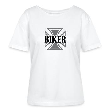 Biker - Stanley/Stella Relaxed SERENA økologisk T-shirt til damer med rund hals - hvid - Foran - Anna (173cm)