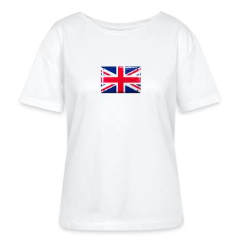 Great Britain Flag Flag Tin Sign Look - Stanley/Stella SERENA Relaxed Women’s Organic Round Neck T-shirt - white - Front - Anna (173cm)