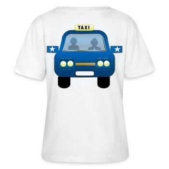 Dessin animé de façade de taxi bleu - T-shirt bio à col rond SERENA Stanley/Stella Femme - blanc - Dos - Anna (173cm)