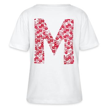 t-shirt bisous - Lettre M - T-shirt bio à col rond SERENA Stanley/Stella Femme - blanc - Dos - Anna (173cm)