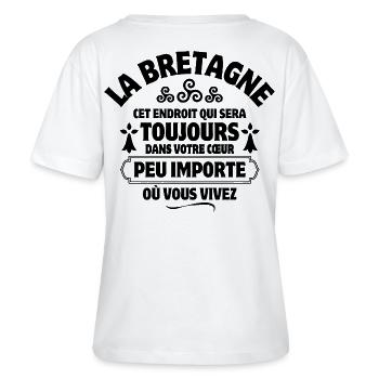 Bretagne, Breton, celte, je suis Breton - T-shirt bio à col rond SERENA Stanley/Stella Femme - blanc - Dos - Anna (173cm)