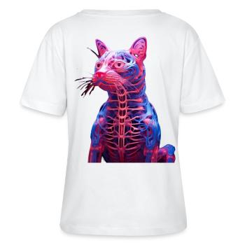 Leuchtende Anatomie Katzenskulptur - Stanley/Stella Relaxed Rundhals Frauen Bio-T-Shirt SERENA - Weiß - Hinten - Anna (173cm)