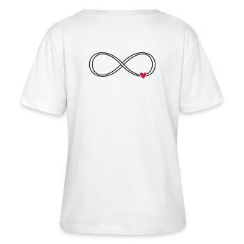 Unendlichkeit Herz Zeichen Symbol Geschenk Liebe - Stanley/Stella Relaxed Rundhals Frauen Bio-T-Shirt SERENA - Weiß - Hinten - Anna (173cm)