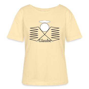 Glaube - Stanley/Stella Relaxed Rundhals Frauen Bio-T-Shirt SERENA - Creme - Vorne - Anna (173cm)