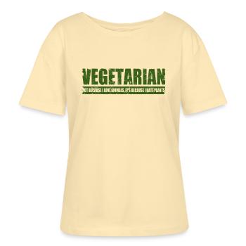 Vegetarian - Stanley/Stella SERENA Relaxed Women’s Organic Round Neck T-shirt - cream - Front - Anna (173cm)