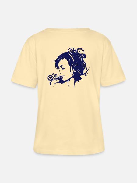 DJane Nofretete - Stanley/Stella Relaxed Rundhals Frauen Bio-T-Shirt SERENA - Creme