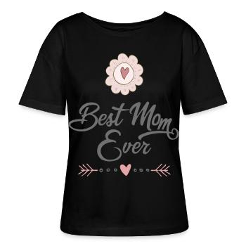 Mutter - Stanley/Stella Relaxed Rundhals Frauen Bio-T-Shirt SERENA - Schwarz - Vorne - Anna (173cm)