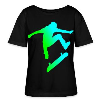 Skater - Stanley/Stella Relaxed Rundhals Frauen Bio-T-Shirt SERENA - Schwarz - Vorne - Anna (173cm)